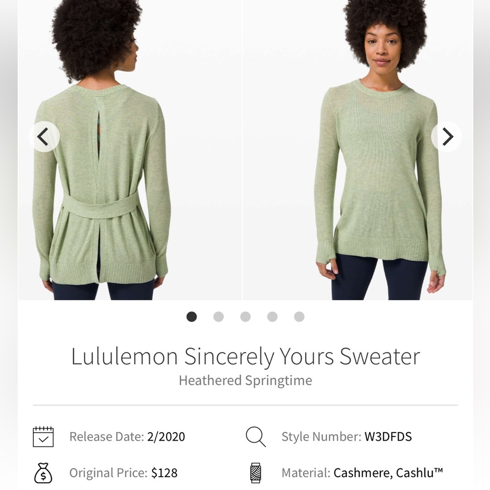 lululemon athletica Heathered Springtime Green Long-Sleeve Sweater